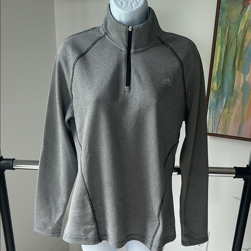 Adidas Heathered Gray Quarter-Zip Top NWOT